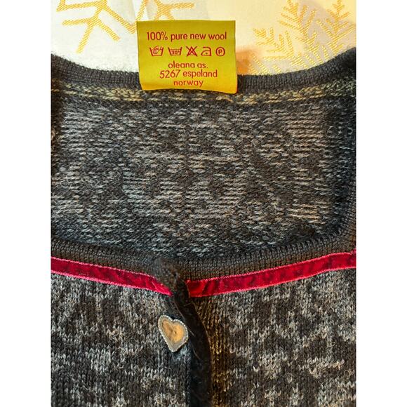 OLEANA Authentic Norwegian Luxurious Wool Cardigan High-End Nordic Knitwear SZ M - Picture 7 of 13